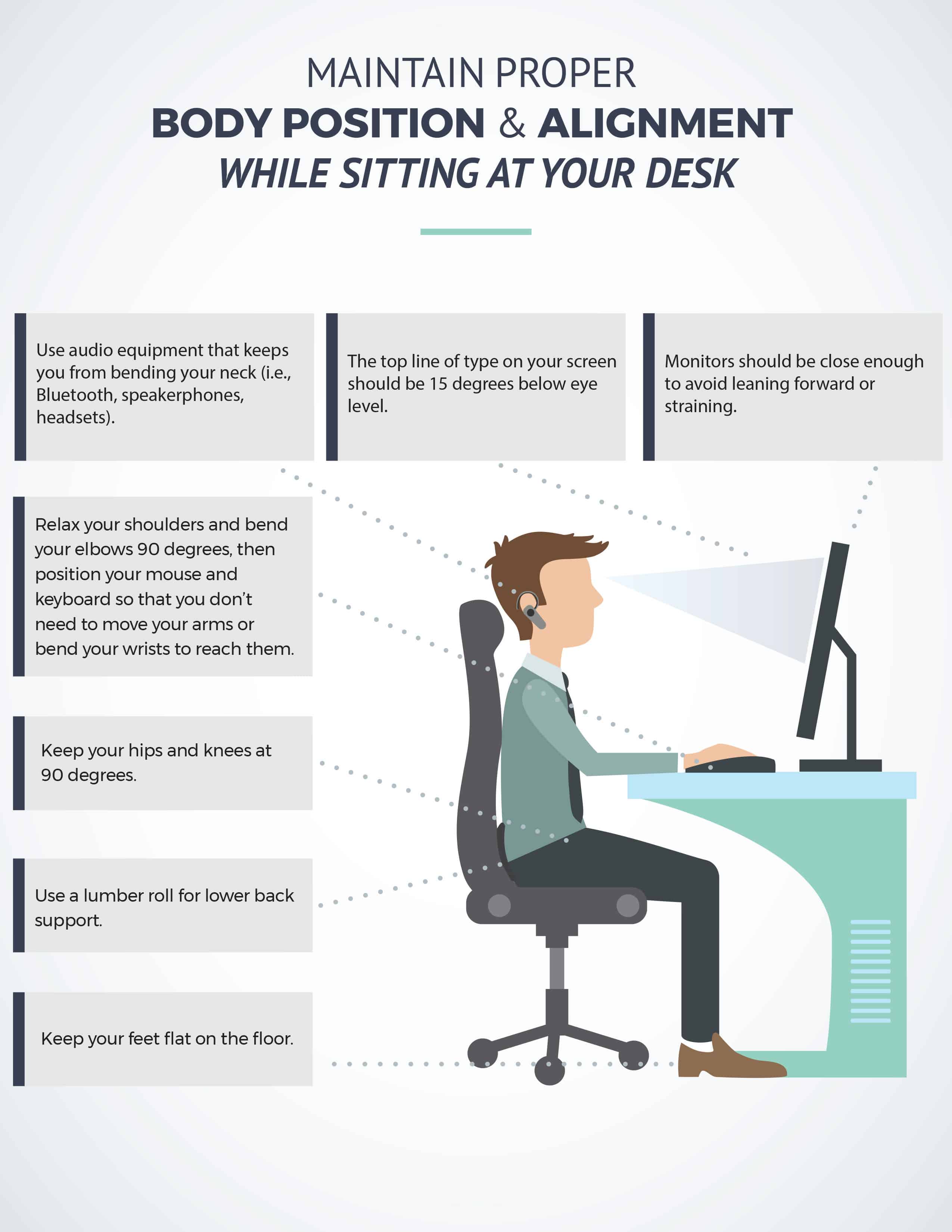 How to sit at your desk properly